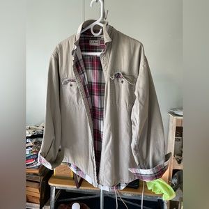 Ll bean flannel lined shirt large tall
